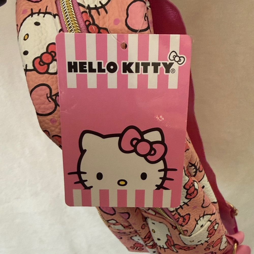 Hello Kitty Pink & White Kids Backpack with Heart and Apple Pattern - Picture 2 of 8